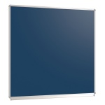 Wandtafel Stahlemaille blau, 100x100 cm, mit durchgehender Ablage, 